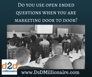 sales, sales tips, sales training, door to door sales, selling door to door, marketing door to door door to door marketing, open ended questions